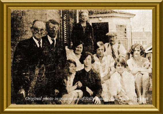 Frank, Sadie, Bertha Burdick, Carrie, Levi Clark and others