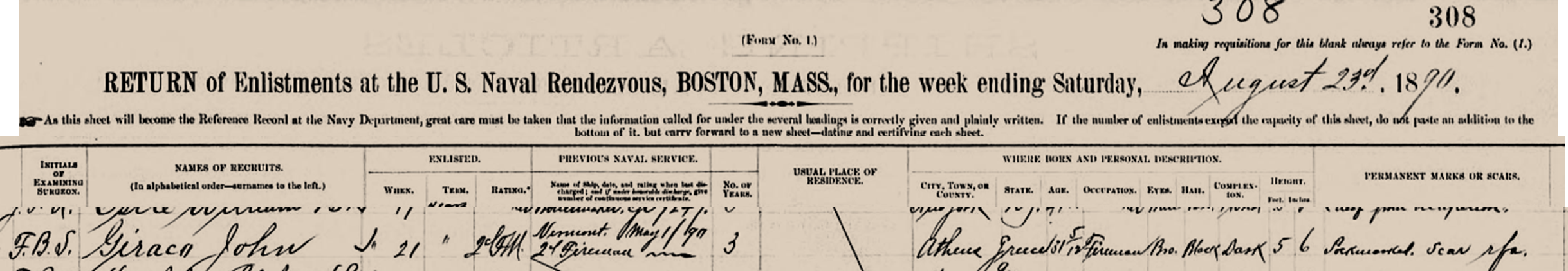 John Giraco Naval Enlistment