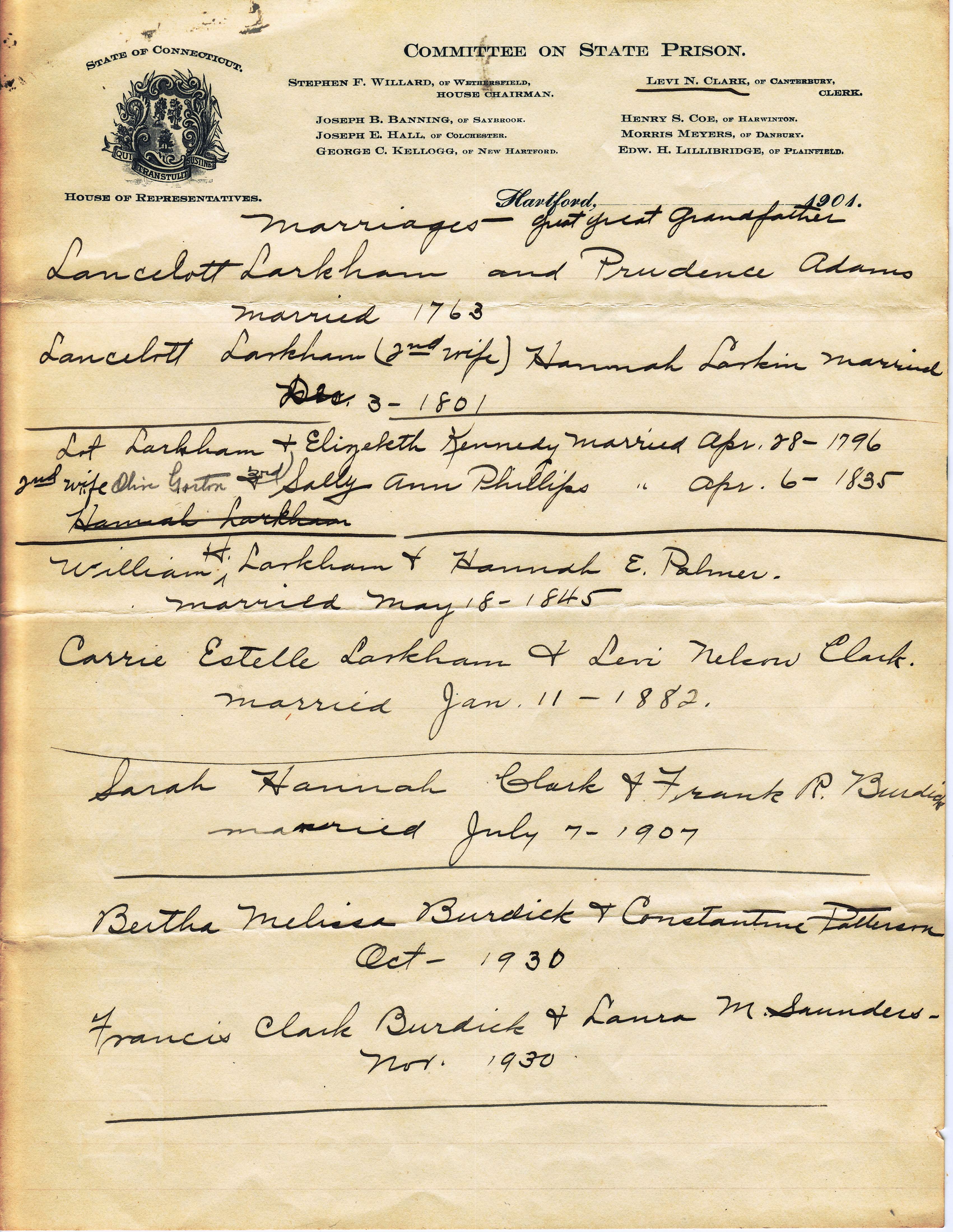 Page 3 Larkham Marriages